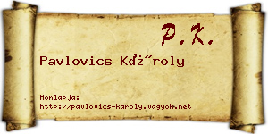 Pavlovics Károly névjegykártya