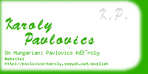 karoly pavlovics business card